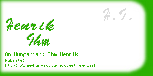henrik ihm business card